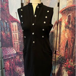 DNKY Black dress with Military buttons